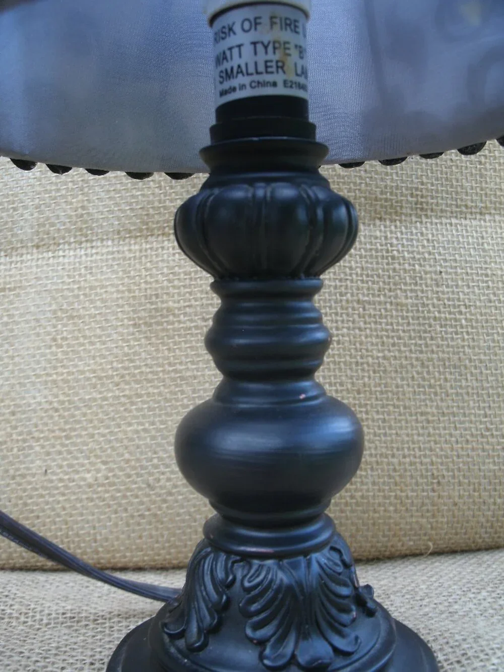 Vintage Victorian Inspired Goth Floral Lamp